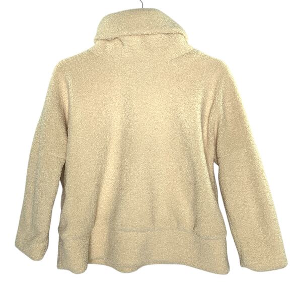 Tuckernuck XS Cream Rollins Funnel Neck Sweater Faux Sherpa Fuzzy Cozy Neutral - Picture 3 of 9